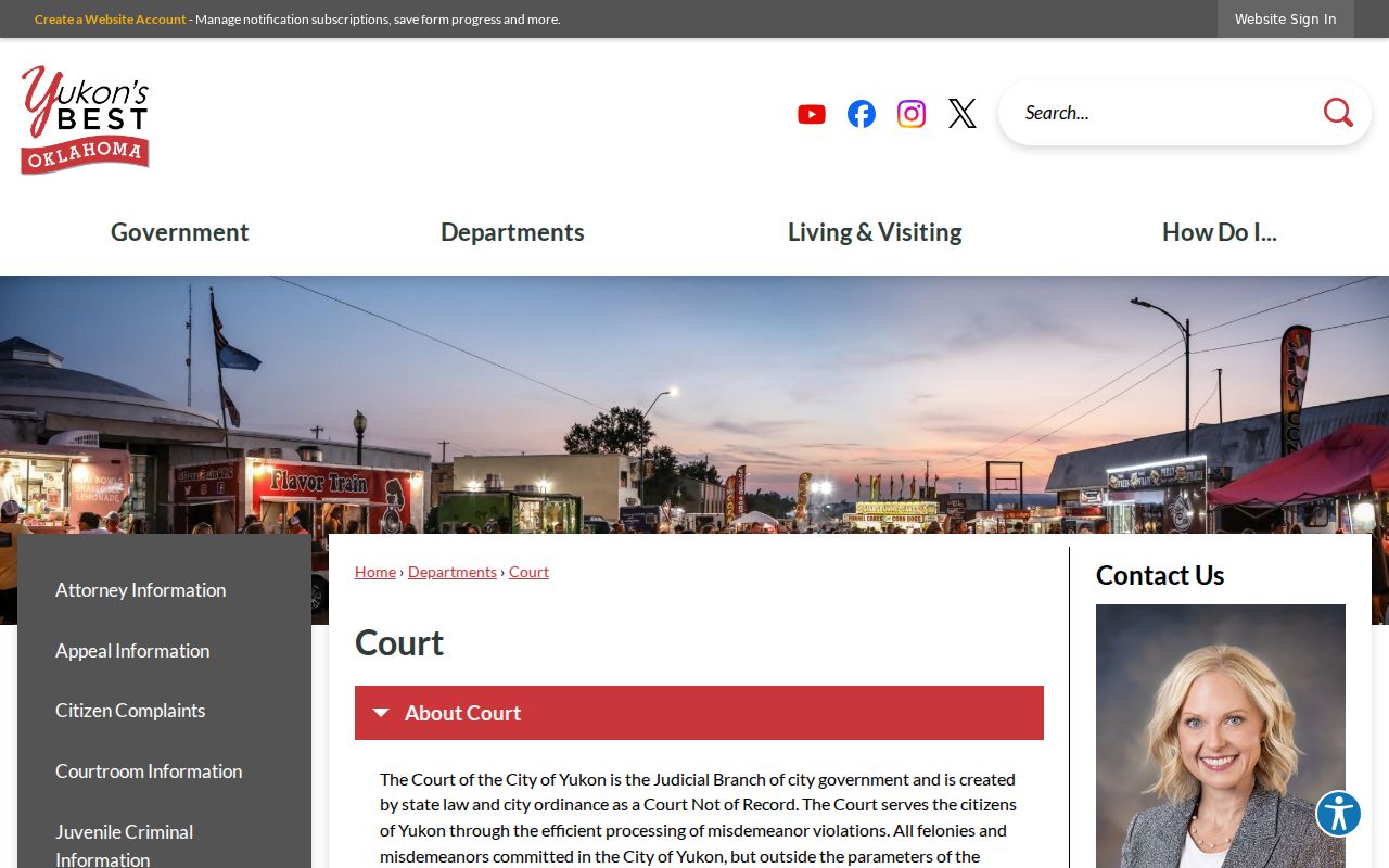 Yukon municipal court for Canadian County city court warrants