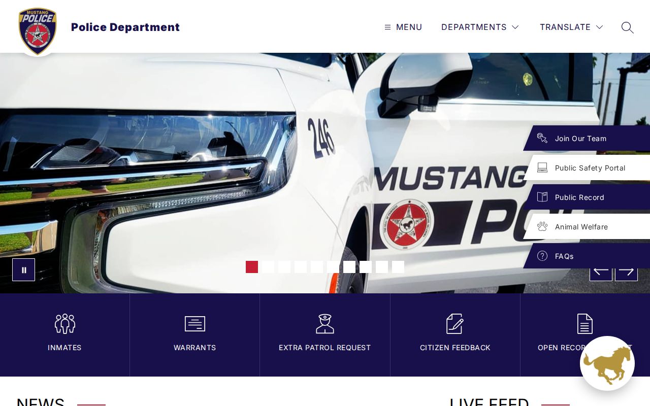 Mustang city court process context for warrant records