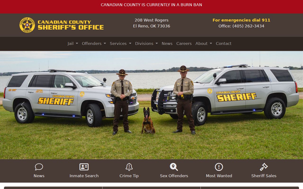 Canadian County sheriff online services for warrant records